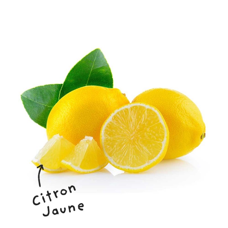 Blatt mit ätherischem Öl aus gelber Zitrone