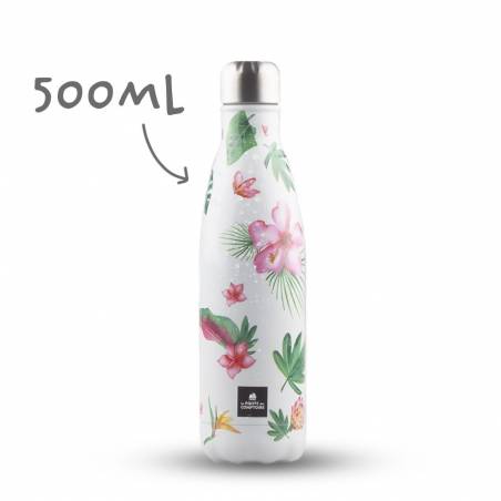 Gourde inox "flowers" blanche Gourde inox "flowers" blanche