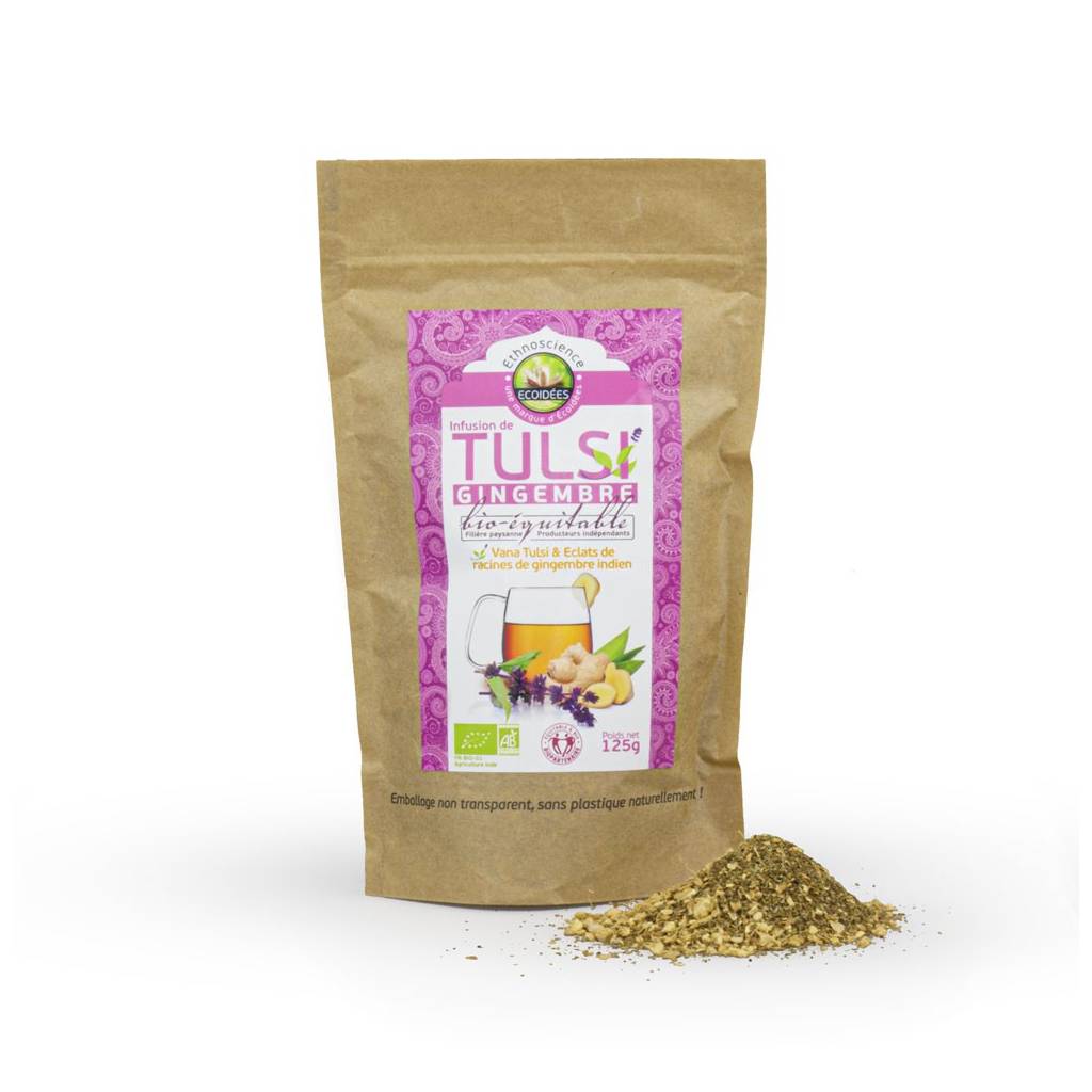 Sachet de tulsi et gingembre BIO et vrac