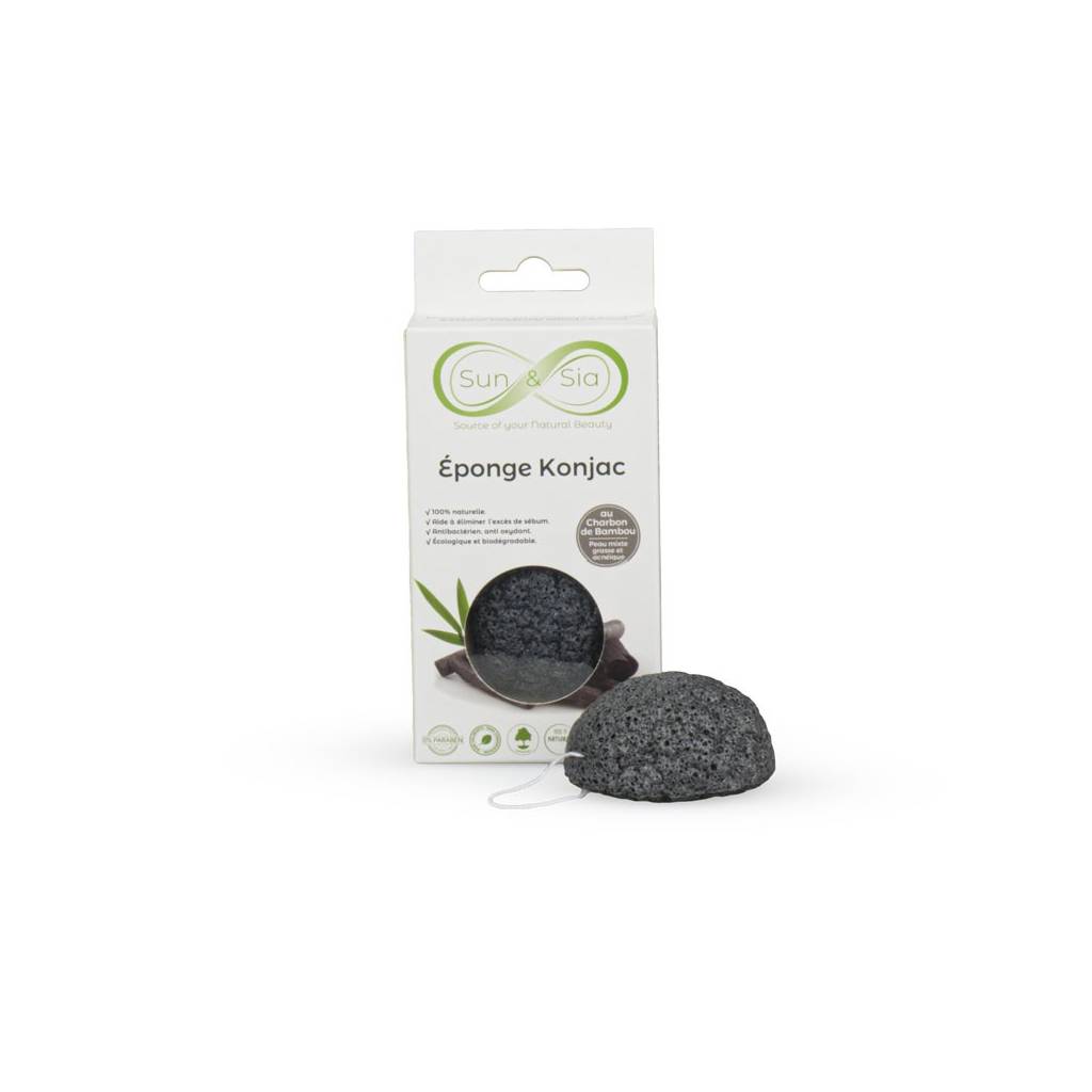 Konjac Face Sponge with Bamboo Charcoal