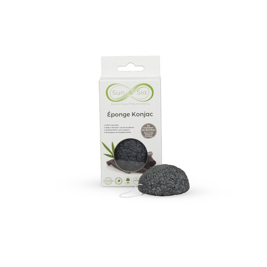 Konjac Face Sponge with Bamboo Charcoal Konjac Face Sponge with Bamboo Charcoal