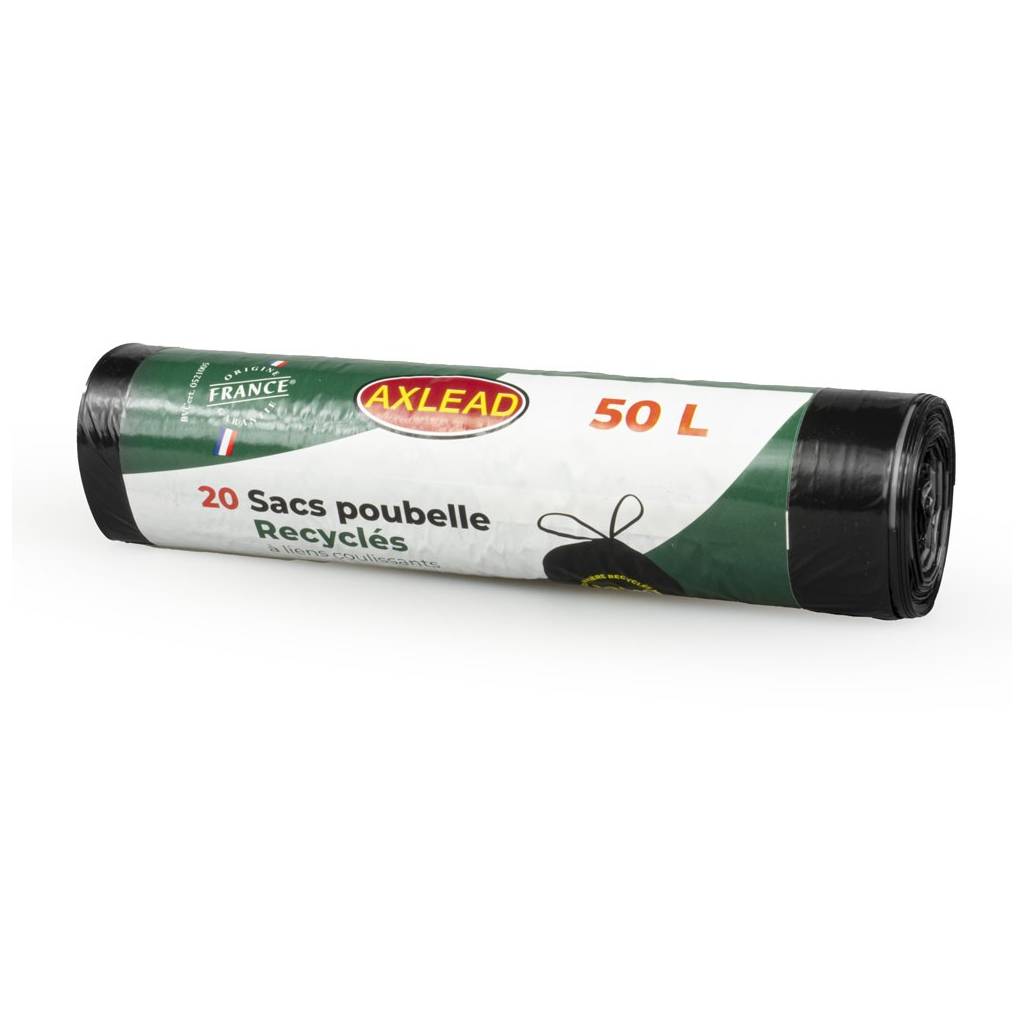 Sacs Poubelle 100% recyclés Contenance 20 x 50L