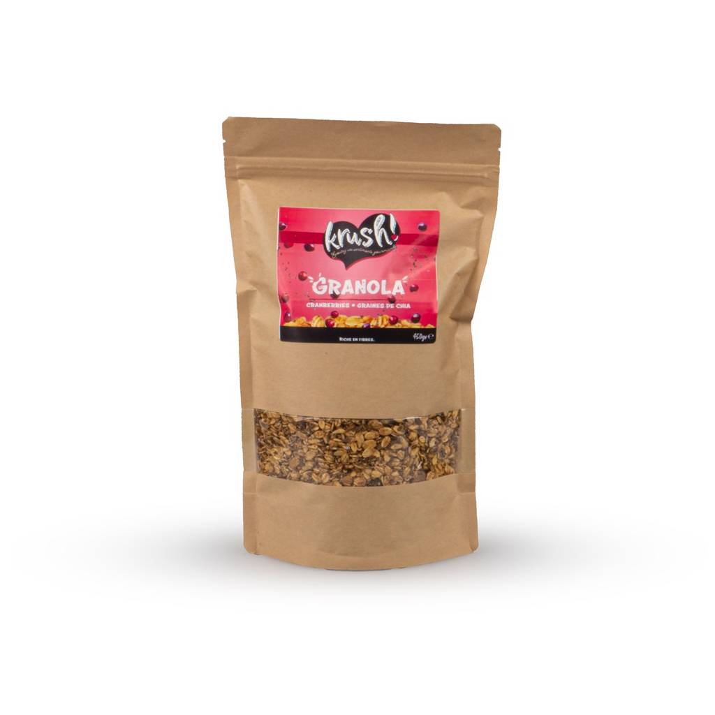 Sachet granola cranberries chia face