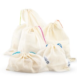 Kit van 9 herbruikbare tassen van biologisch katoen