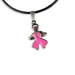 Collier Ange Ruban Rose
