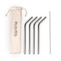 Kit of 4 angled stainless steel straws