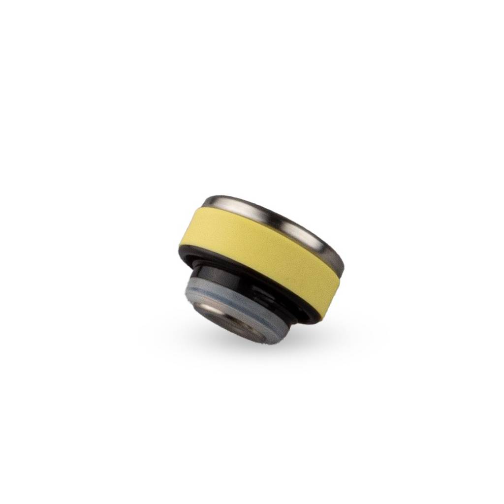 Bague silicone jaune sur bouchon