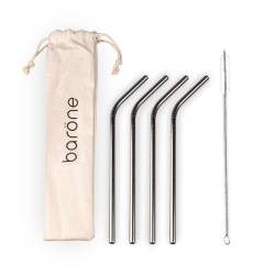 Kit de 4 pailles en inox et goupillon