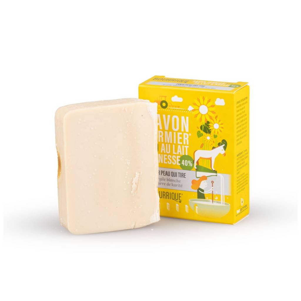 Savon au lait d'ânesse bio et sa boîte Savon au lait d'ânesse bio et sa boîte