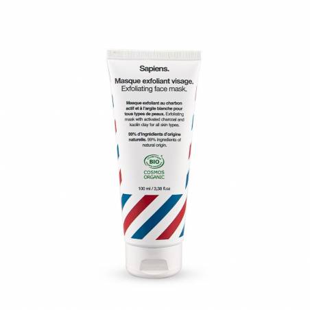 Masque exfoliant visage sapiens devant