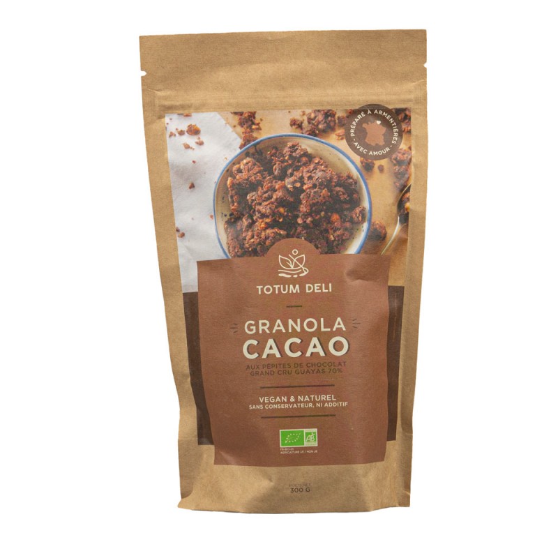 Kakao-Granola mit Bio-Schokoladenstückchen – 300 G