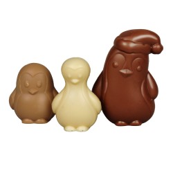 Famille pingouin en chocolat