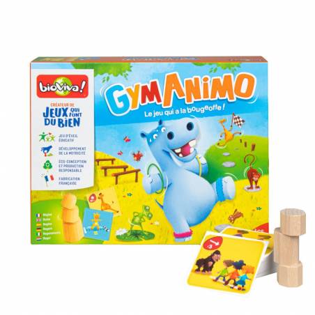 Jeu Gym Animo de Bioviva de face avec pions et cartes