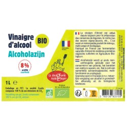 Étiquette complète du vinagire blanc BIO 8%