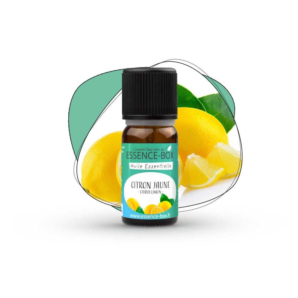 Huile essentielle BIO de citron jaune 10ml - vue de face Huile essentielle BIO de citron jaune 10ml - vue de face
