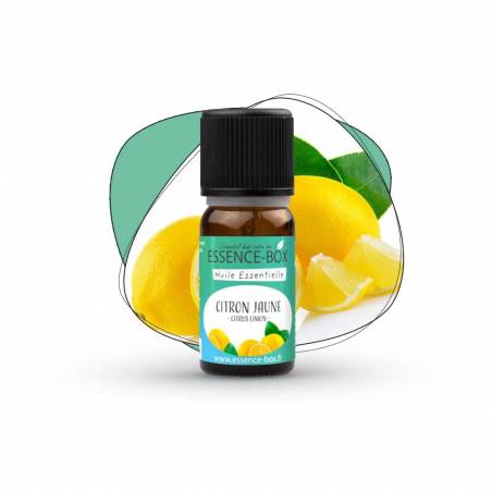 Huile essentielle BIO de citron jaune 10ml - vue de face