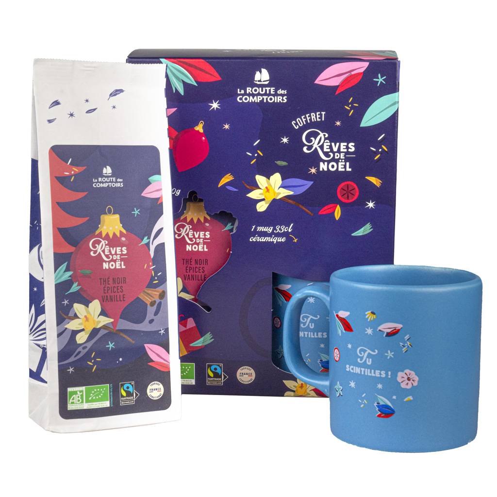 Coffret cadeau thé + mug "Rêves de Noël"