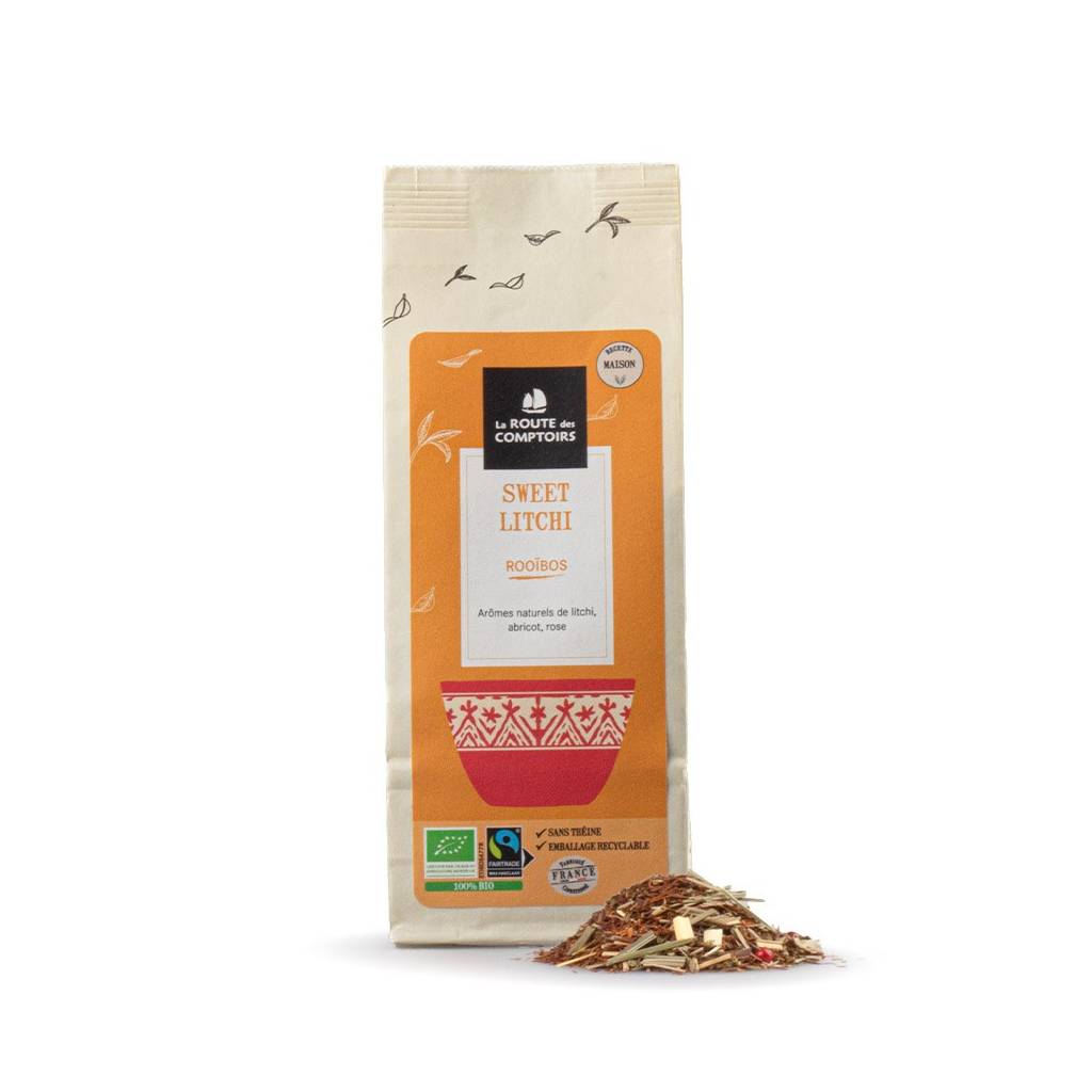 rooibos sweet litchi BIO 100 gr de face