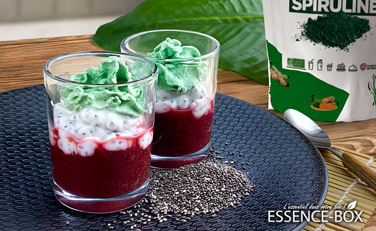 Verrine à la betterave et sa chantilly au chèvre et à la spriuline