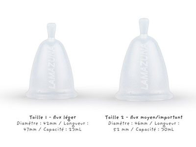 Différente taille de cups menstruelles