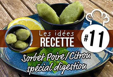 Recipe n°11: Pear sorbet with Digestion Mix Essence Box