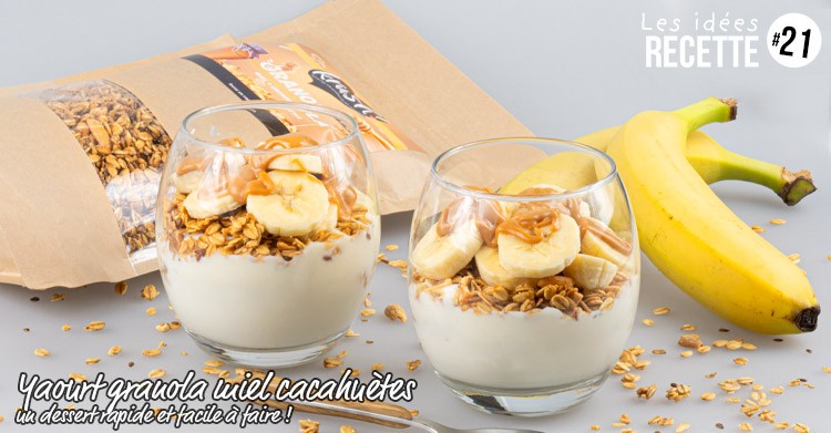 Rezept Nr 21 : Verrine Joghurt und Erdnusshonig-Müsli Essence Box