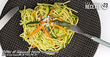 Recipe n° 23: Carbonara-style pasta and vegetables with superfoods 