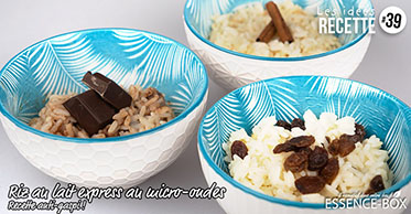 Recette de riz au lait express au micro-ondes Essence Box